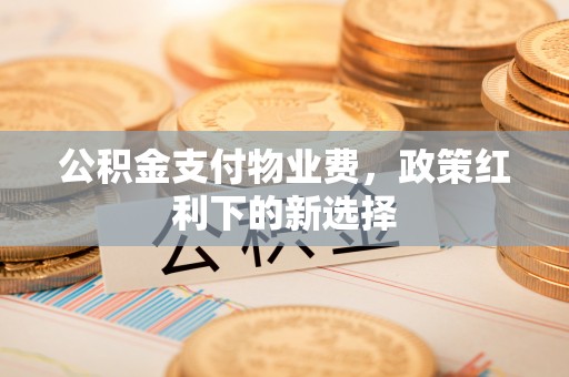 屯昌公积金支付物业费，政策红利下的新选择